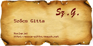 Szőcs Gitta névjegykártya